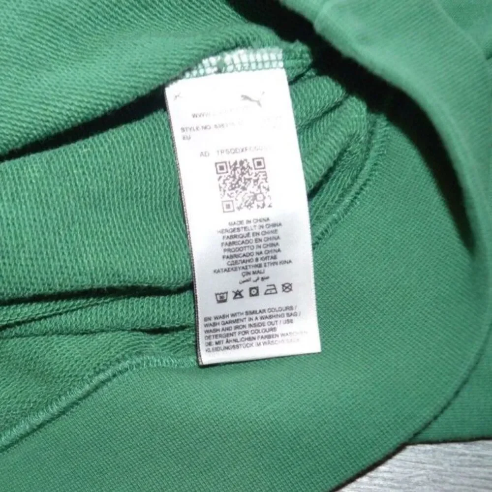 Puma Sport Matching Set Hoodie Sweatpants Embroidered Unisex Green Small